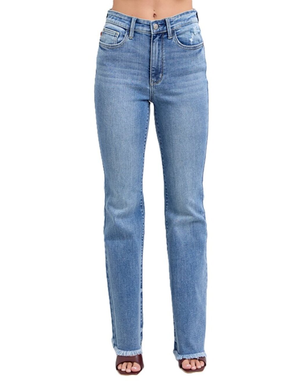 Judy Blue High Rise Fray Hem Bootcut jeans - Picture 2 of 5